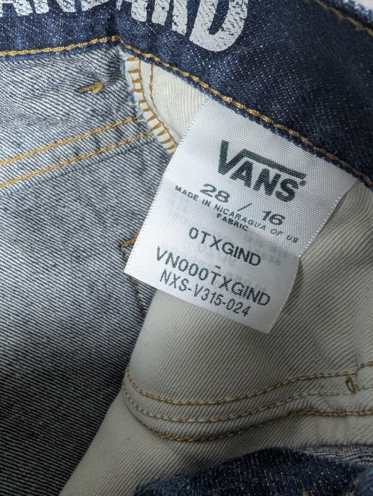 Vans V56 Standared Jeans Men 28×16 Dark Wash Straight Leg Skaterboard Y2k Skater