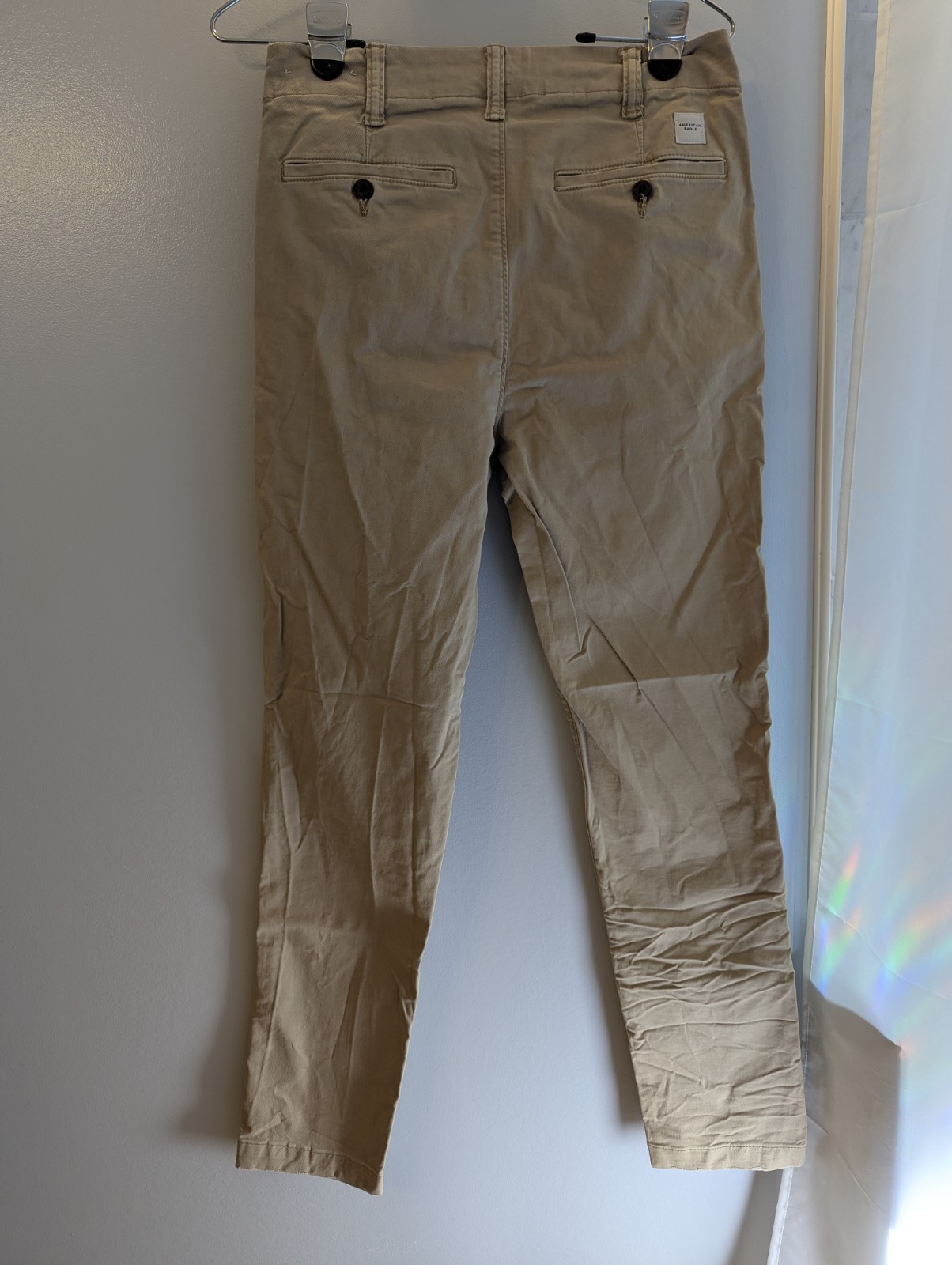 American Eagle Outfitters Slim Fit Beige Stretch Twill Chino Pants Mens 29×32