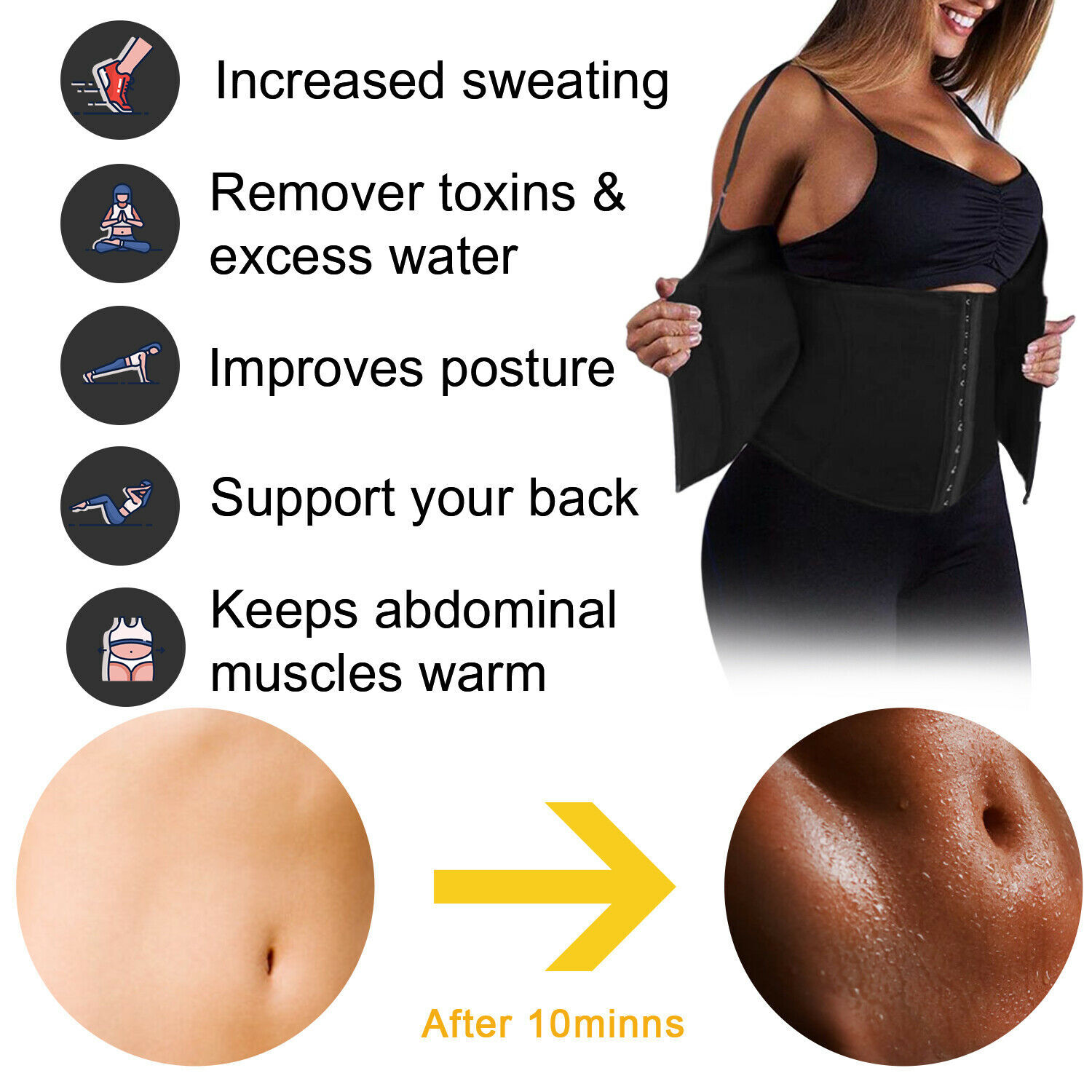 Fajas Reductoras Colombianas Body Shaper Gym Waist Trainer Tummy Control Corset