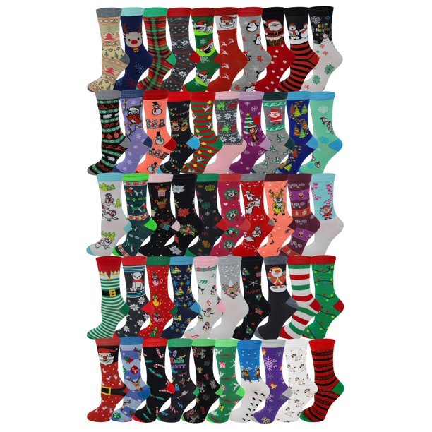 Sumona 6 Pairs pack Women Bright Colorful Fancy Design Novelty Crew Socks 9-11