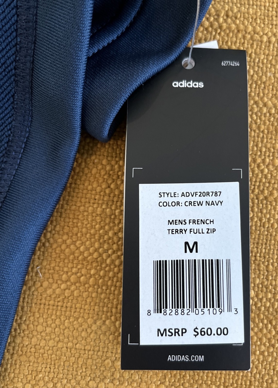 $60 NWT Mens ADIDAS 1 BLUE/White 1 Gray/WhiteTrack Jogging Athletic Jacket, Sz M