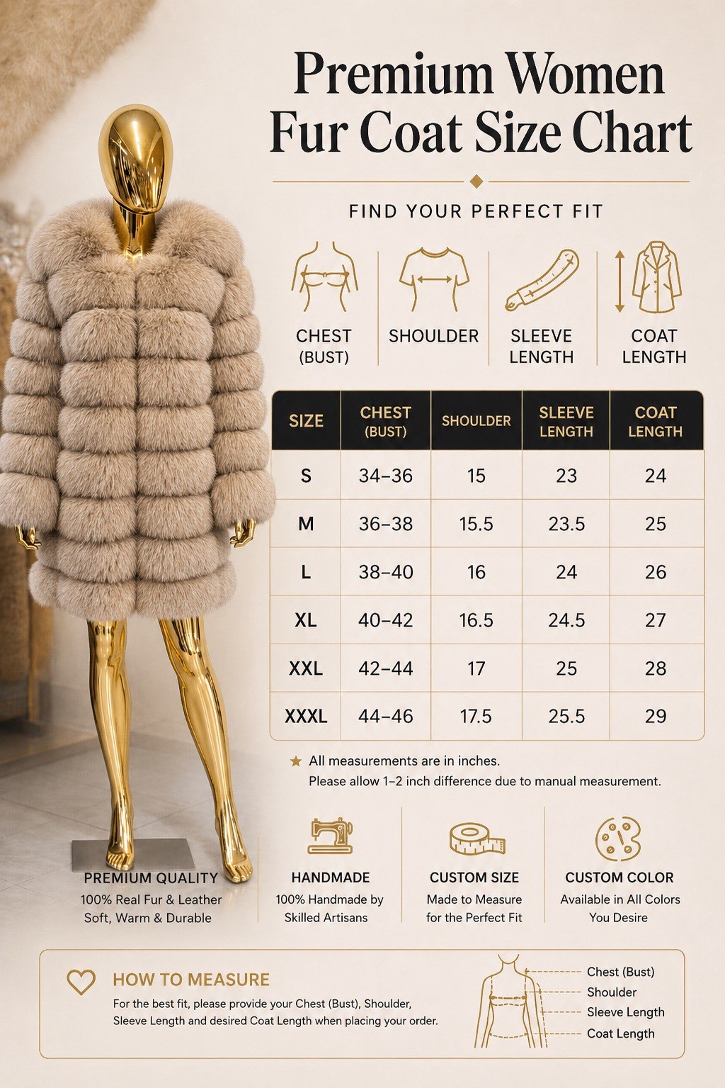 Women’s Luxury Fox Fur Coat Soft Plush Winter Warm Fashion Outerwear