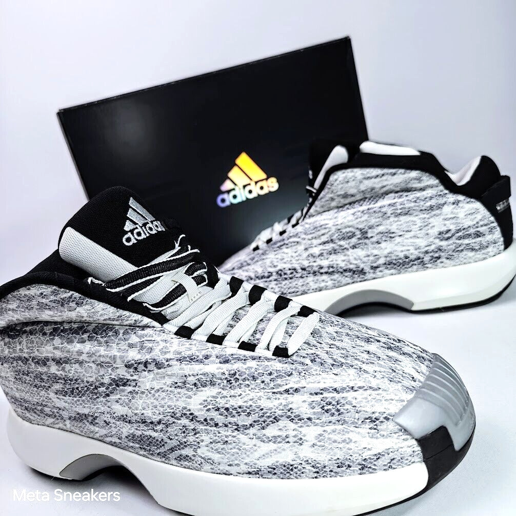 Adidas US 11.5 Men’s White Black Silver Snakeskin Rare Retro Crazy 1 GY2405 NIB