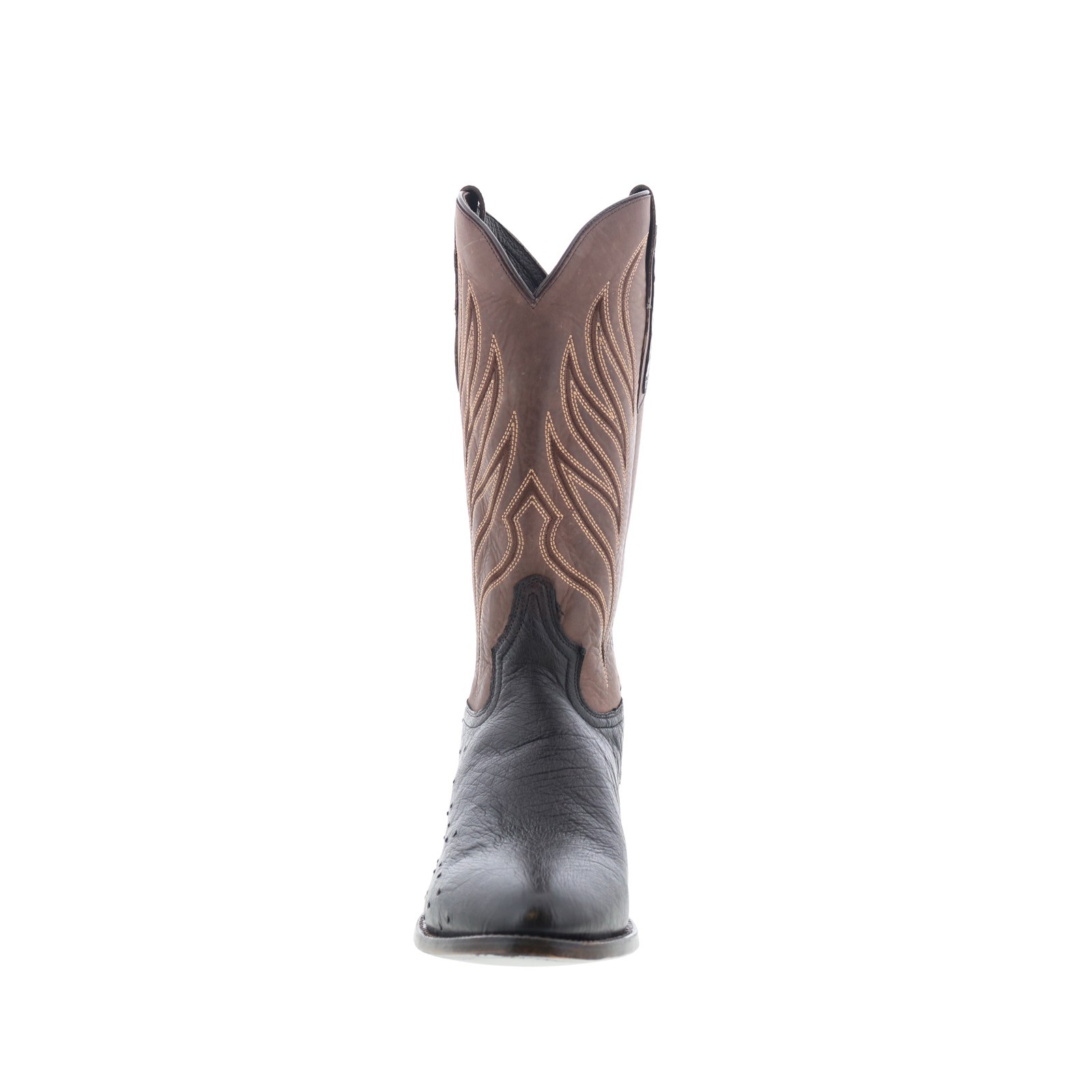 Tony Lama Ray Smooth Ostrich Round Toe Mens Black Wide Cowboy Western Boots