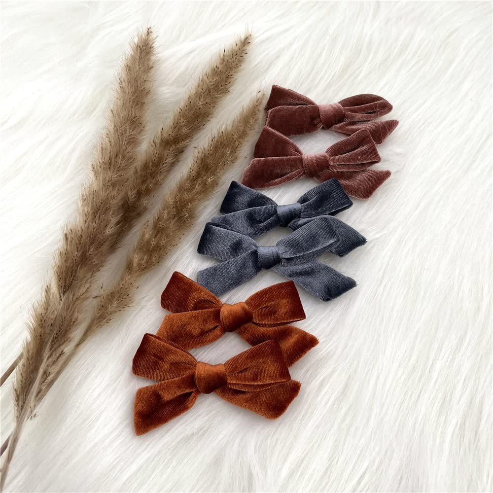 24 Pieces Velvet Bow Hair Clips Barrettes for Baby Girl Hair Bows Alligator C…
