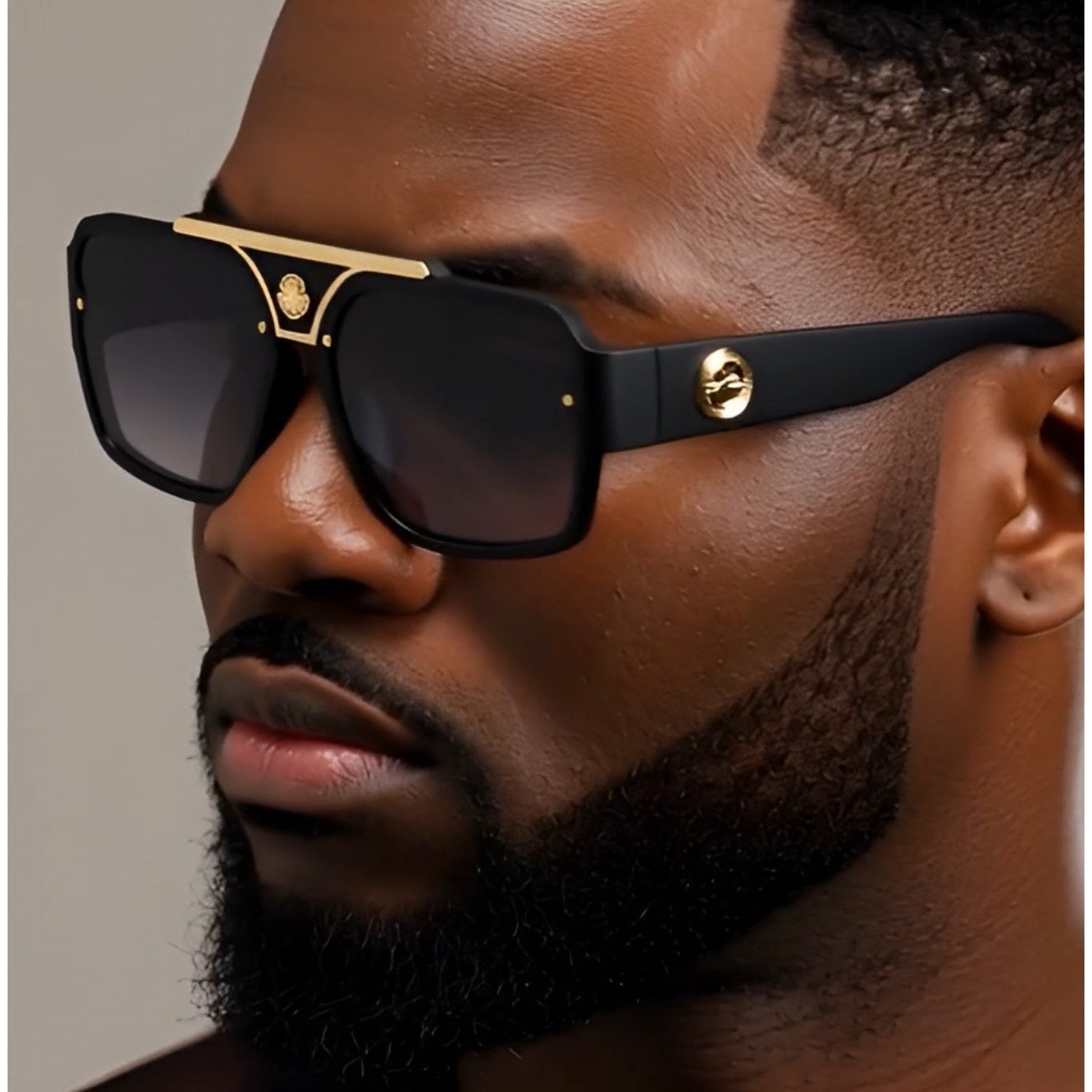 Men Sunglasses Classy Square Black Lens Cholo Style Hip Hop Gangster Style Gafas