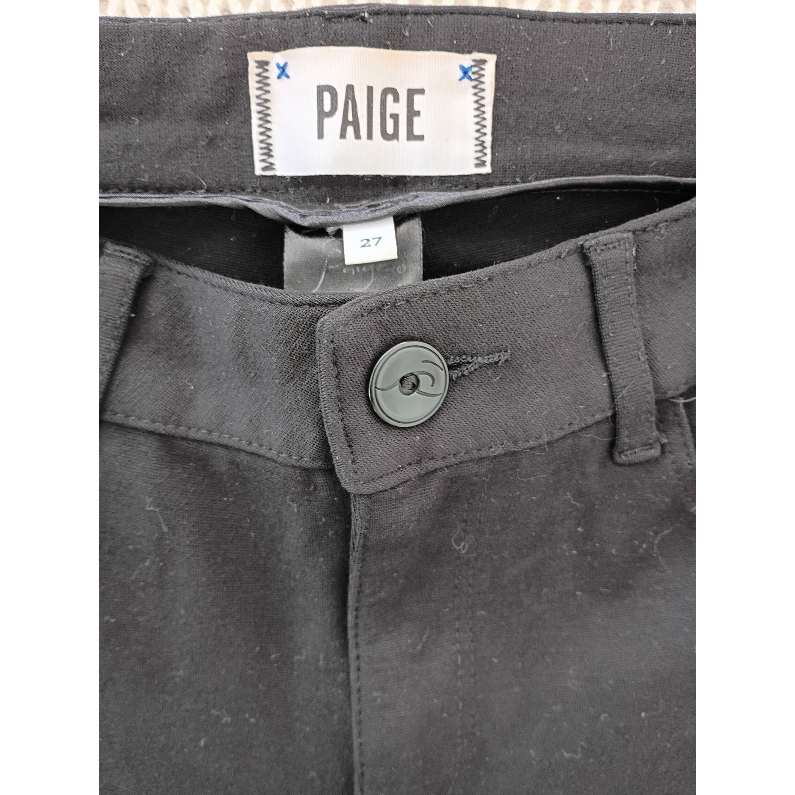 PAIGE Peg Super Skinny Black Jegging Style Pants Womens 27