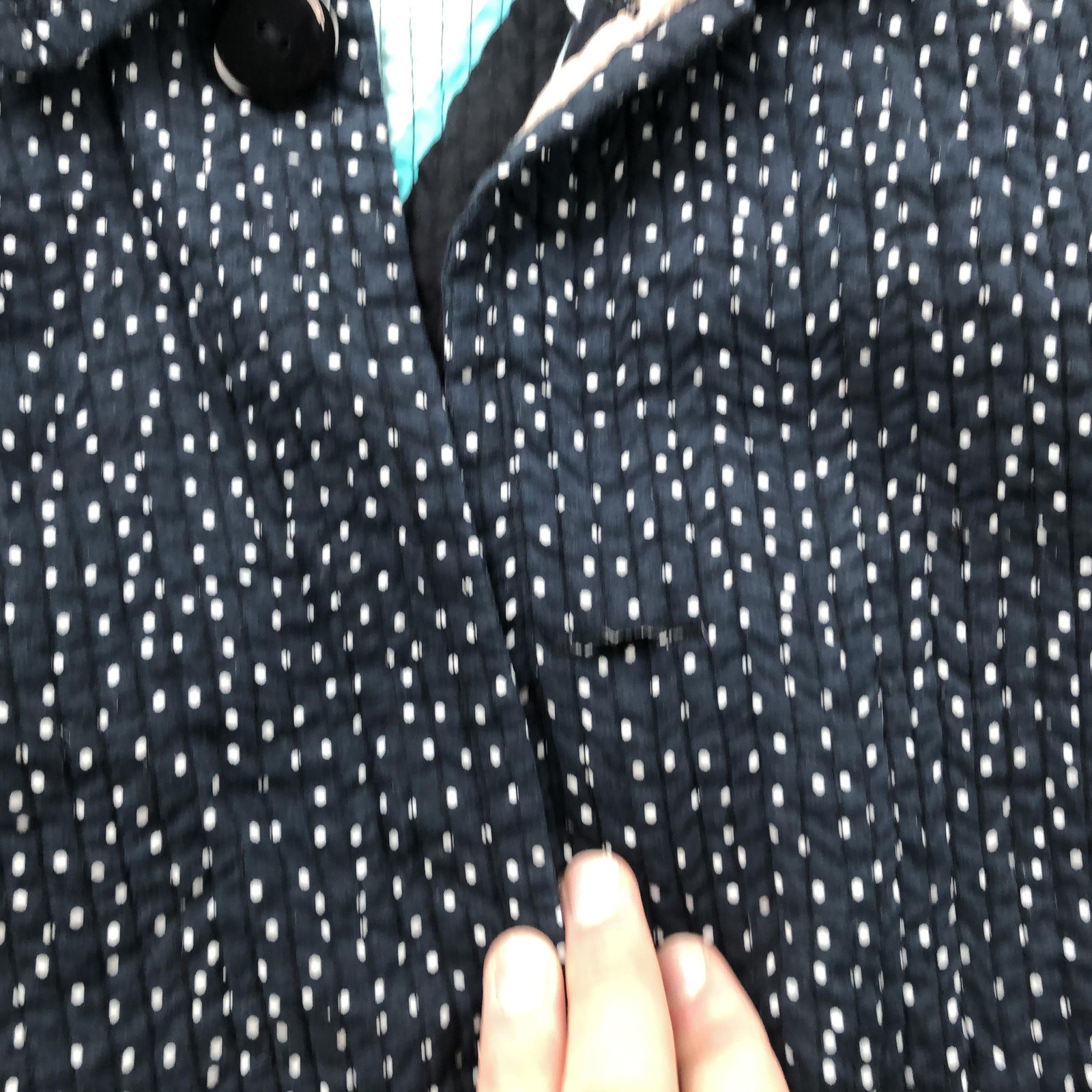 Reversible Quilted Cotton Jacket Womens Medium Multicolor Geometric Polka Dot