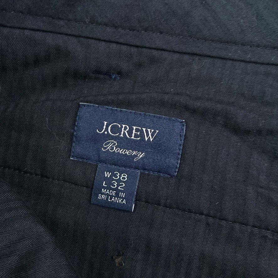 J Crew Bowery Pants Mens 38×32 Navy Blue Chino Slim Fit Business Trousers