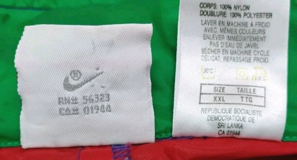 Vintage 80’s 90’s Nike Windbreaker Jacket, Color Block Full Zip XXL