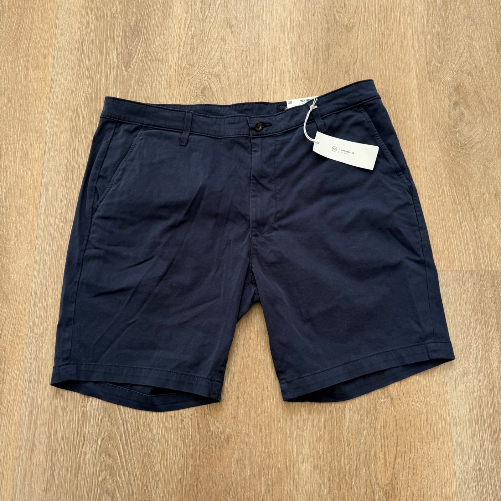 AG Wanderer Slim Fit Trouser Shorts Mens 38 Navy Blue Stormy Night 1197BRS NWT