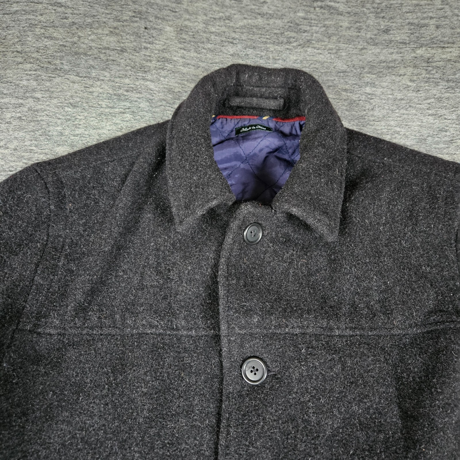 J.Crew University Jacket Mens Medium Black Wool Thinsulate Lined Pea Coat Preppy