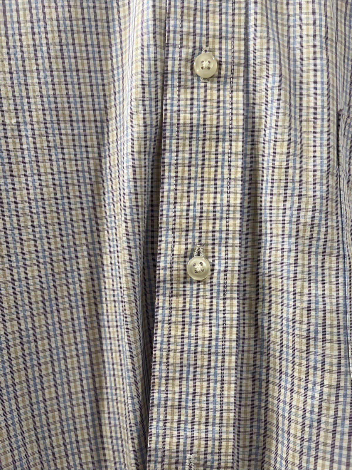 Eagle Shirtmakers Plaid Men’s Dress Shirt 17.5 36/37 100% Cotton Non-Iron
