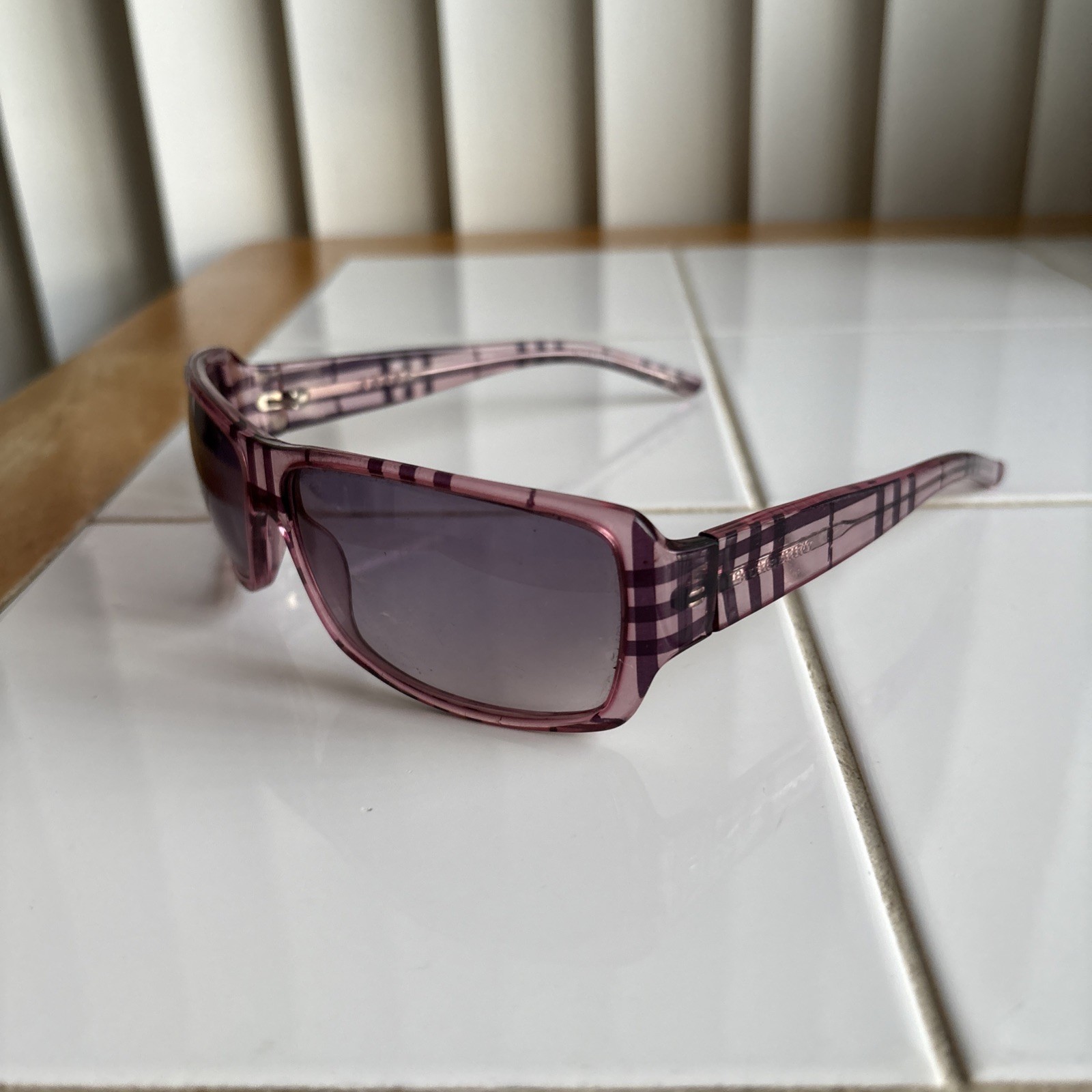 Vintage Burberry Sunglasses Purple Plaid 125 B 8438/s 60-13 125mm Frame Only