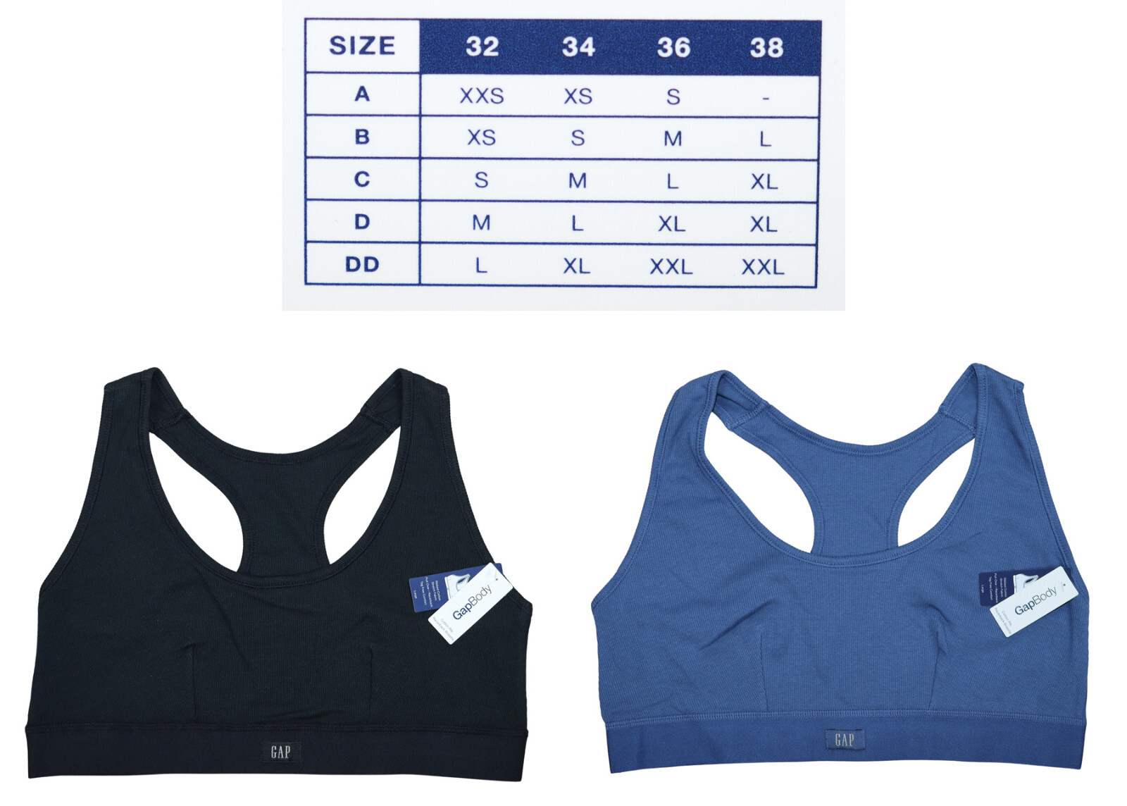 Gap Body Cotton Ribbed Stretch Racerback Pullover Comfort Bralette NWT