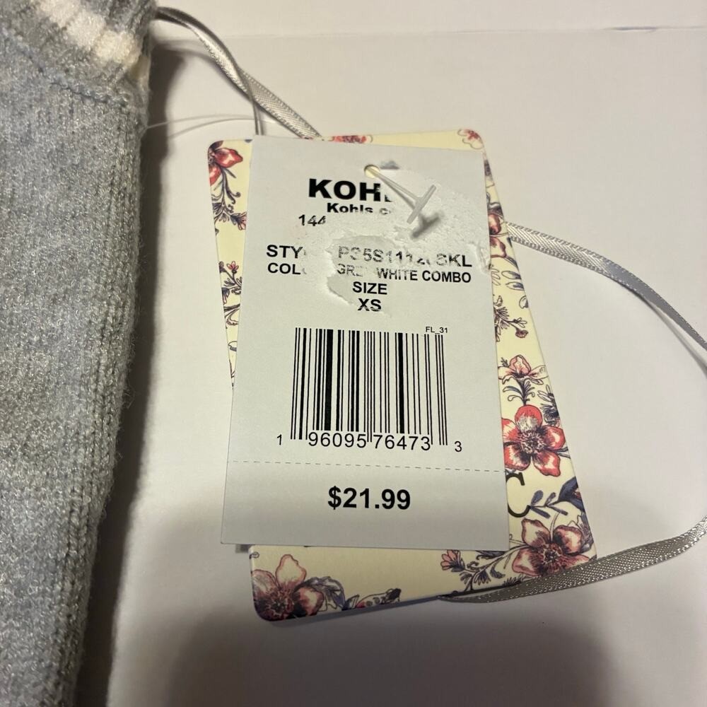 Pink Republic Gray White Sweater Tank Top XS Crop Stripe Preppy Chic Rayon