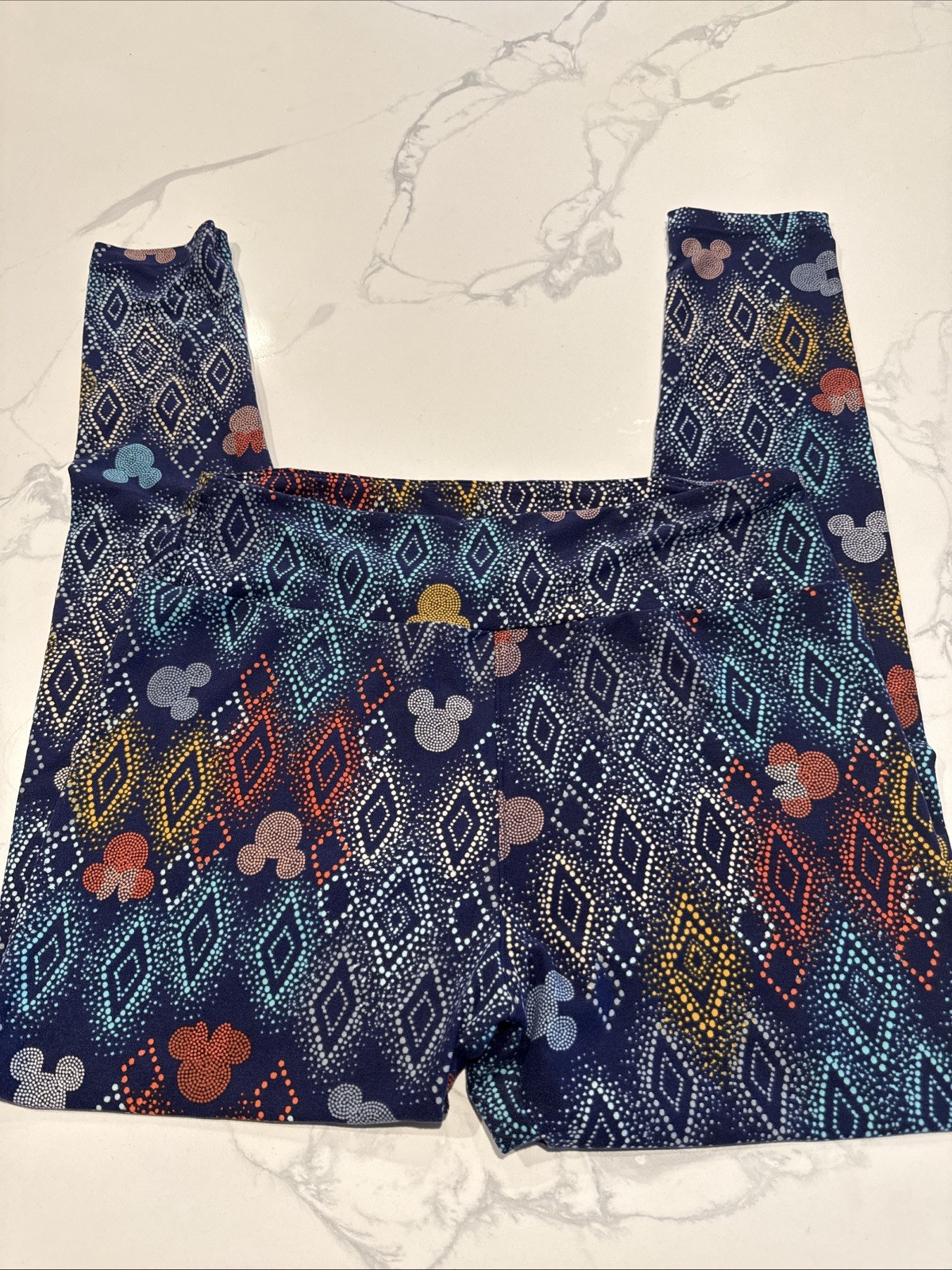 Lularoe Leggings Tall and Curvy Disney Mickey Mouse Blue Orange Yellow Diamond