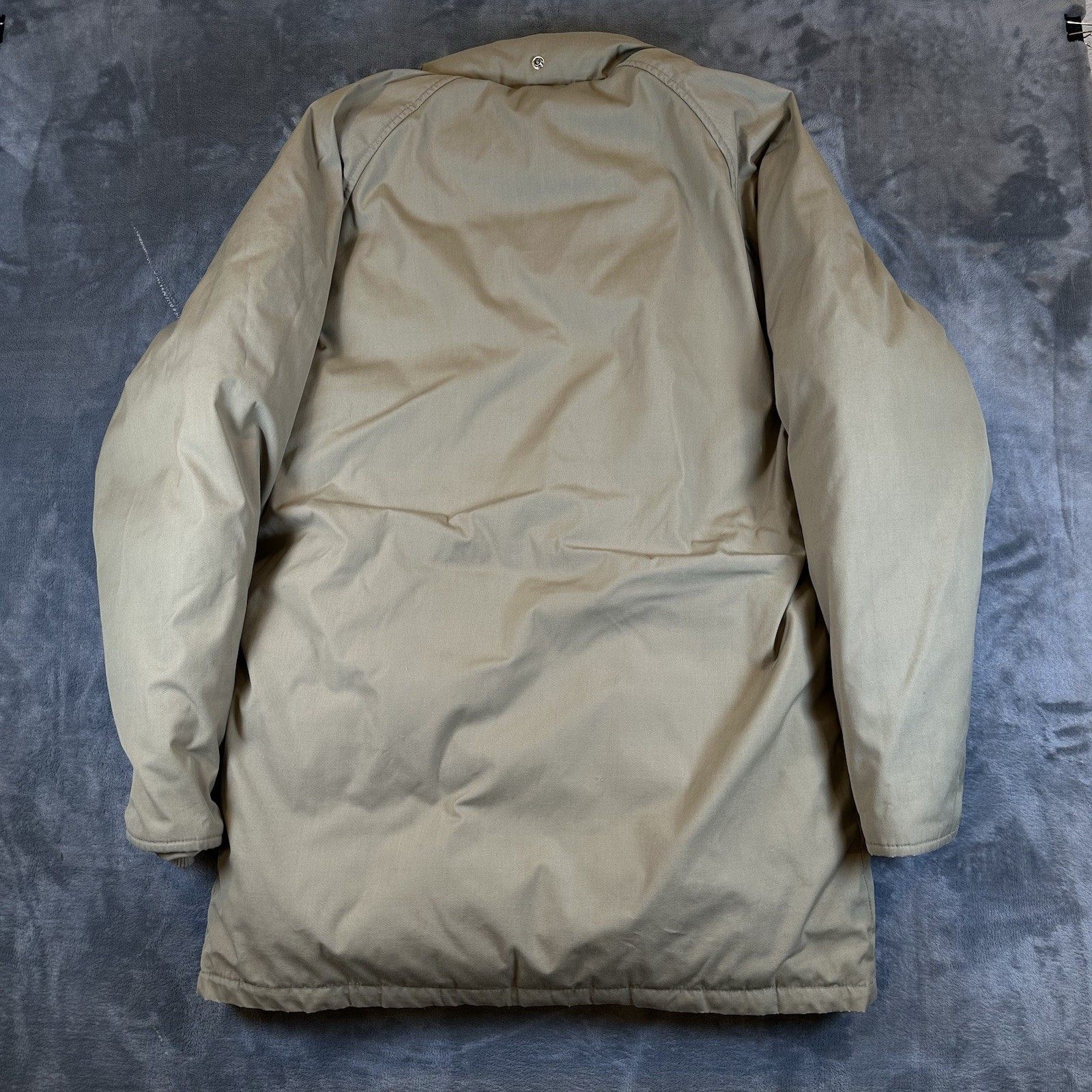 READ Vintage Woolrich Jacket Mens M Beige Goose Down Puffer Winter Coat Parka