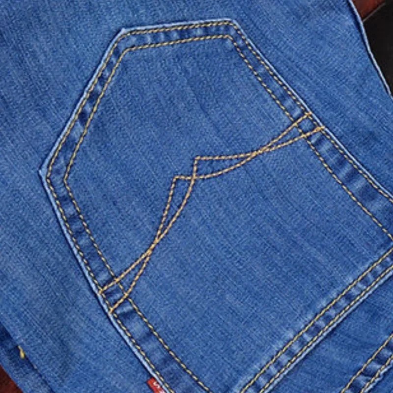 Men’s Casual Straight Leg Jeans Soft Stretch Denim Zipper Fly Blue Black Pants