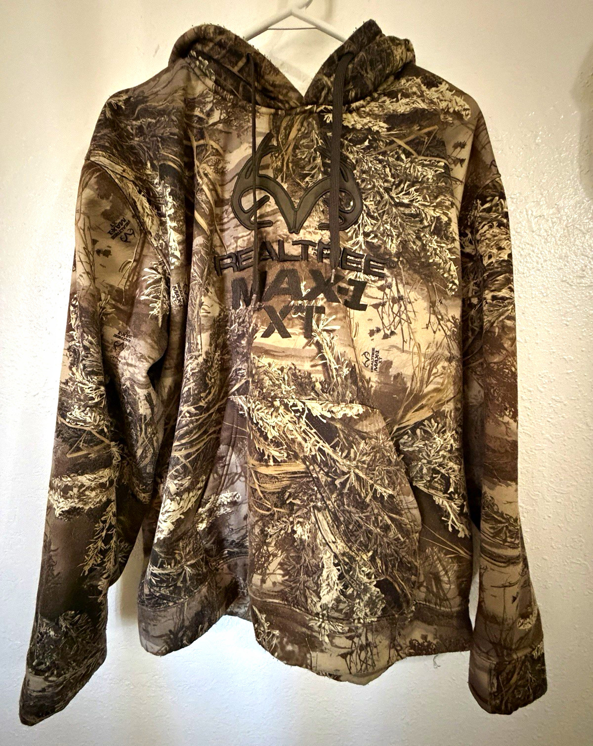 Realtree Max-1 XT Men’s L Camo Pullover Hoodie Fleece Drawstring Hooded