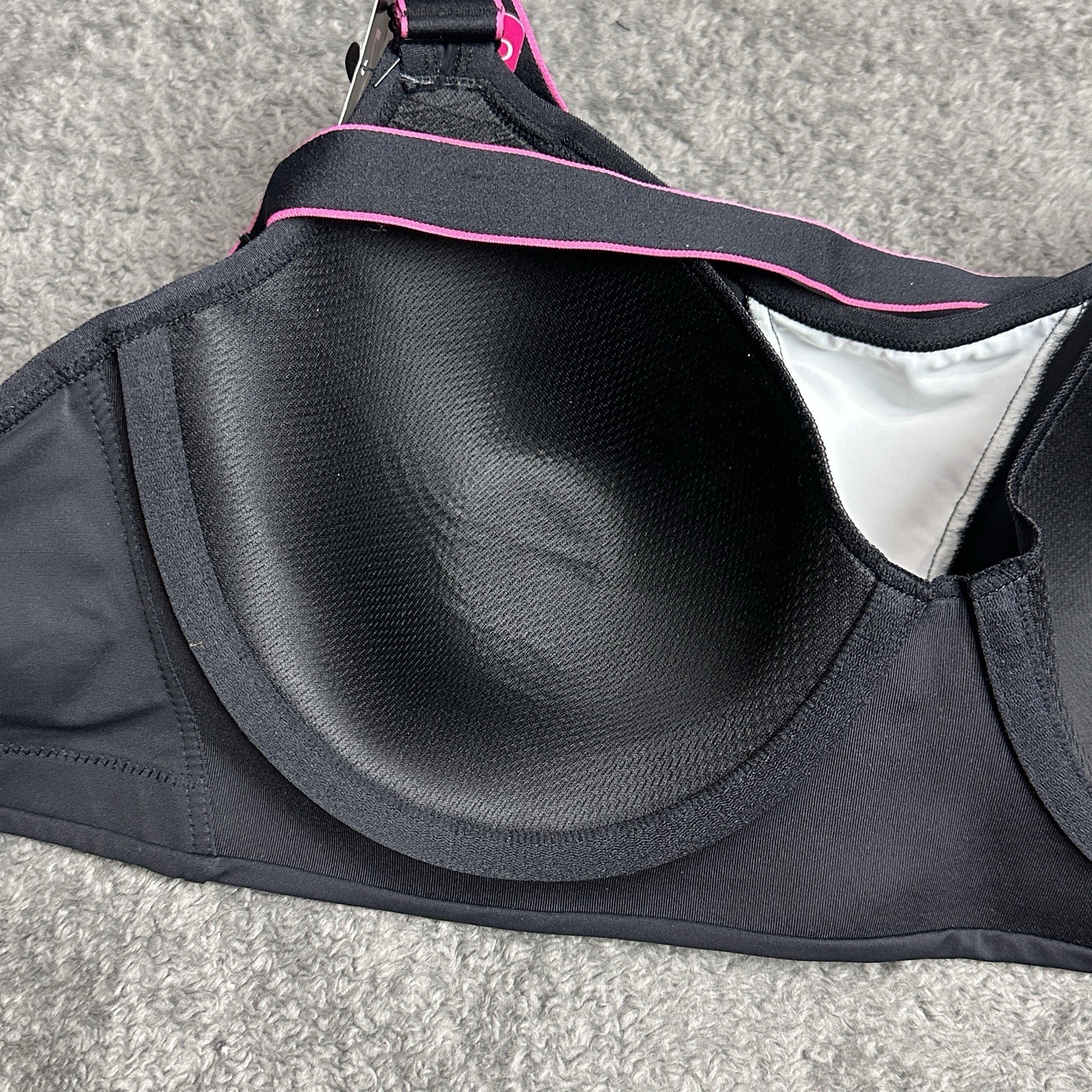 Maidenform DM7989 Ultimate Mid Impact Sports Bra Crossback UW 36DD Black $44