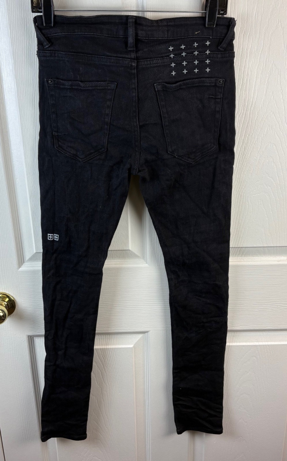 Ksubi Van Winkle Ace Slice Denim Jeans Distressed Button Fly Black 30×30 Men’s