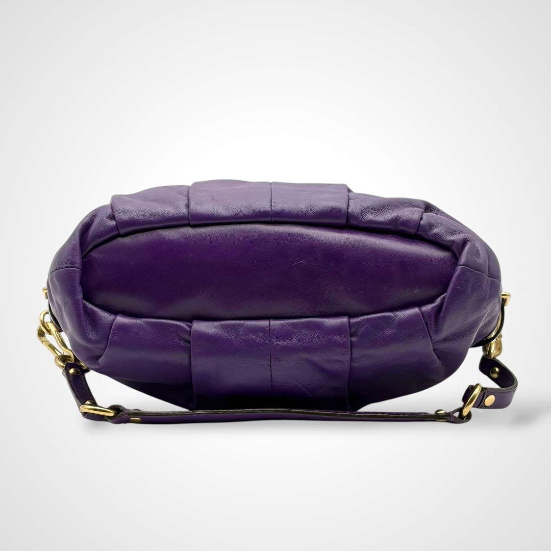 Coach Madison Satchel Leather Purple Handbag 2way Shoulder Bag Authentic Genuine