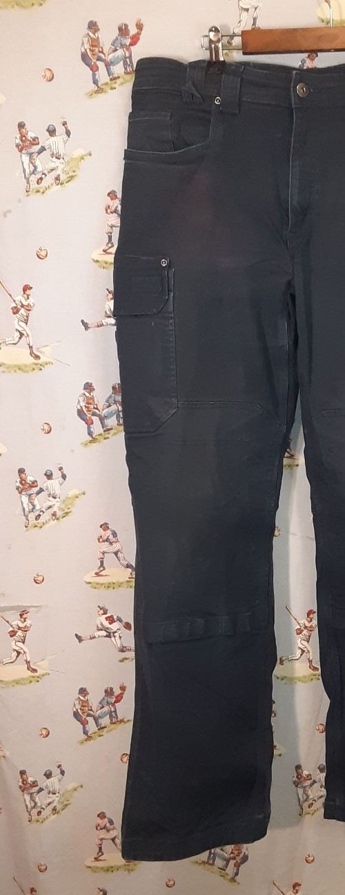 👀 Duluth Trading Co Mens 38×34 Flex Fire Hose Blue Ultimate Cargo Canvas