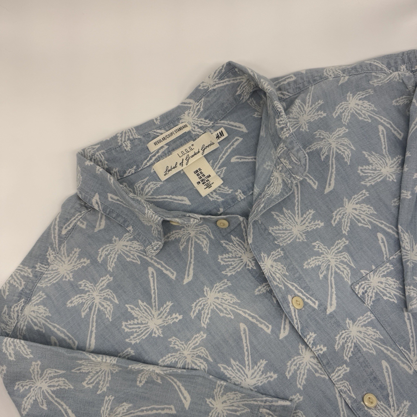 H&M L.O.G.G. Men’s Regular Fit 100% Cotton Hawaiian Shirt XL