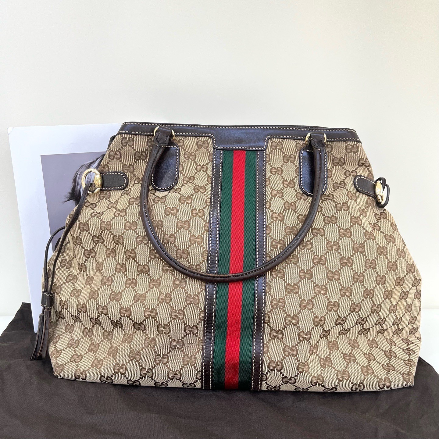 Gucci Pre-Owned Authentic Tote Monogram 38*33*14cm Canvas