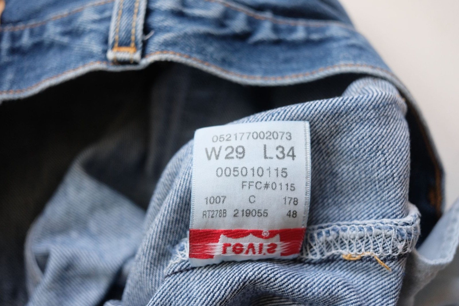 LEVI’S 501 VTG 00s Y2K RETRO BUTTON FLY BLUE JEANS 100% COTTON 2007 SZ 29 X 34