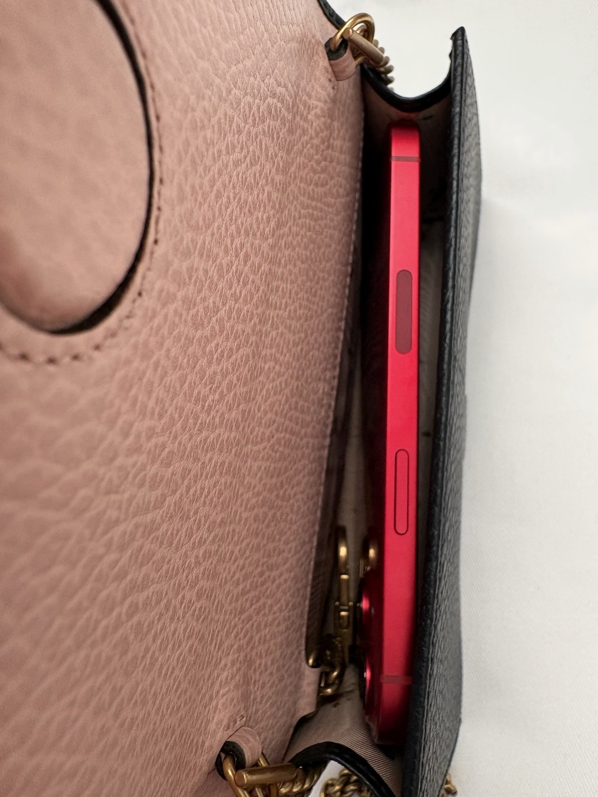 Gucci Marmont Bow Black Leather Clutch Wallet On Chain Gold GG Crossbody Bag