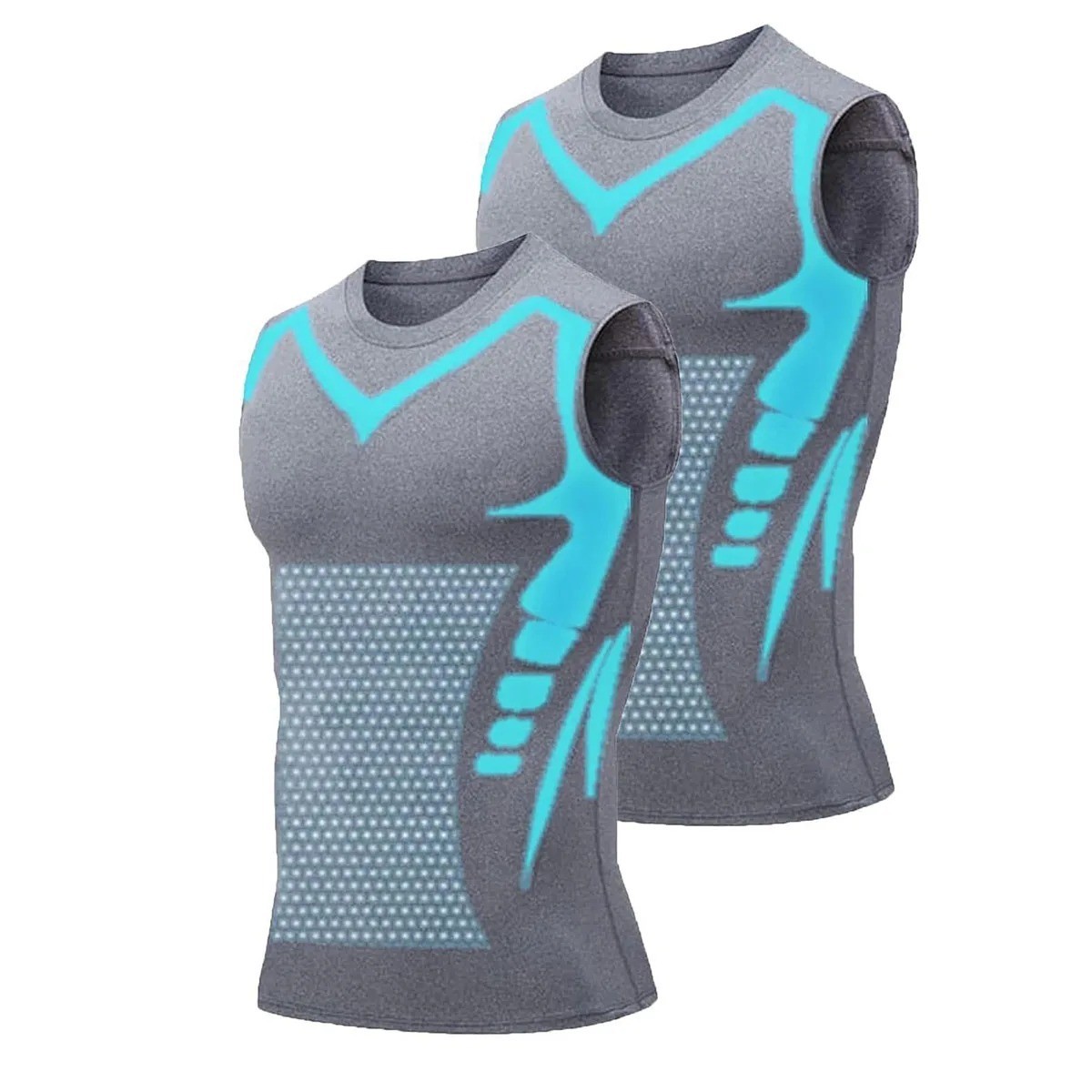 Men Compression Shirt Version Ionic Shaping Sleeveless Vest Sport Tank Top S-2XL