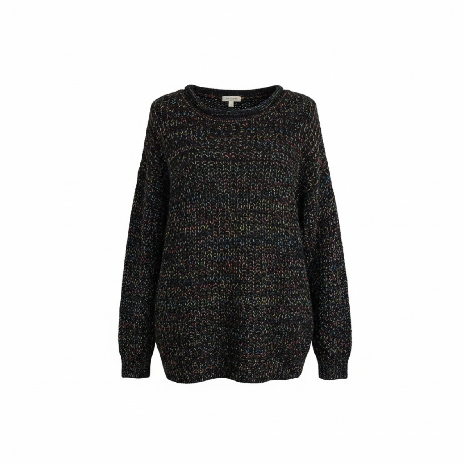​Davi & Dani Black Multicolor Chunky Knit Sweater Womens Med Textured