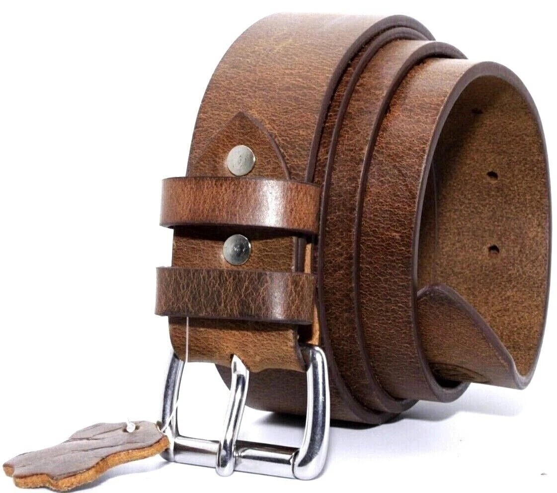 Men’s Genuine Buffalo full grain Leather Belt, 1 1/2″ width, Handmade by valdrax