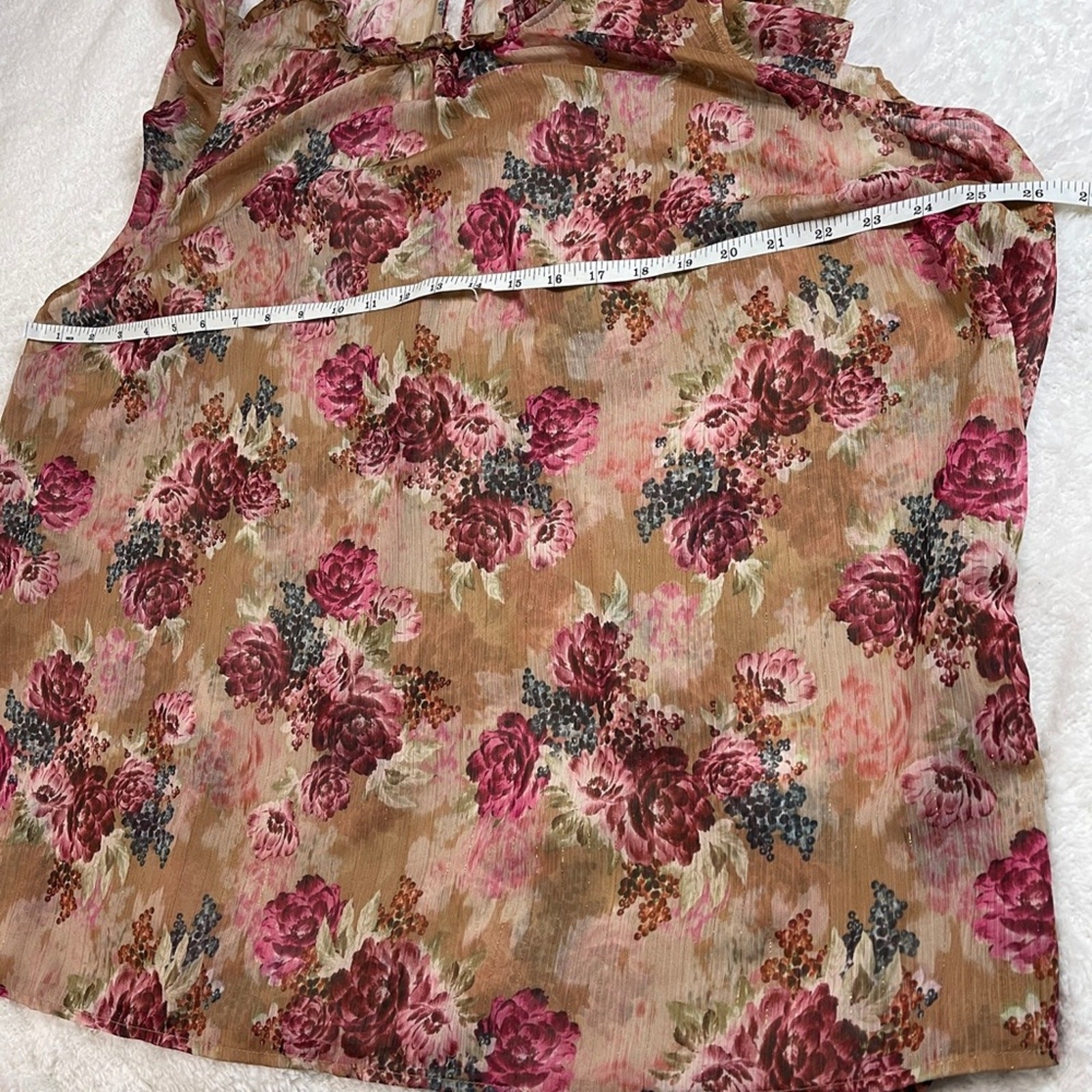 TORRID CRINKLE CHIFFON FLUTTER SLEEVE FLORAL BLOUSE SIZE 2