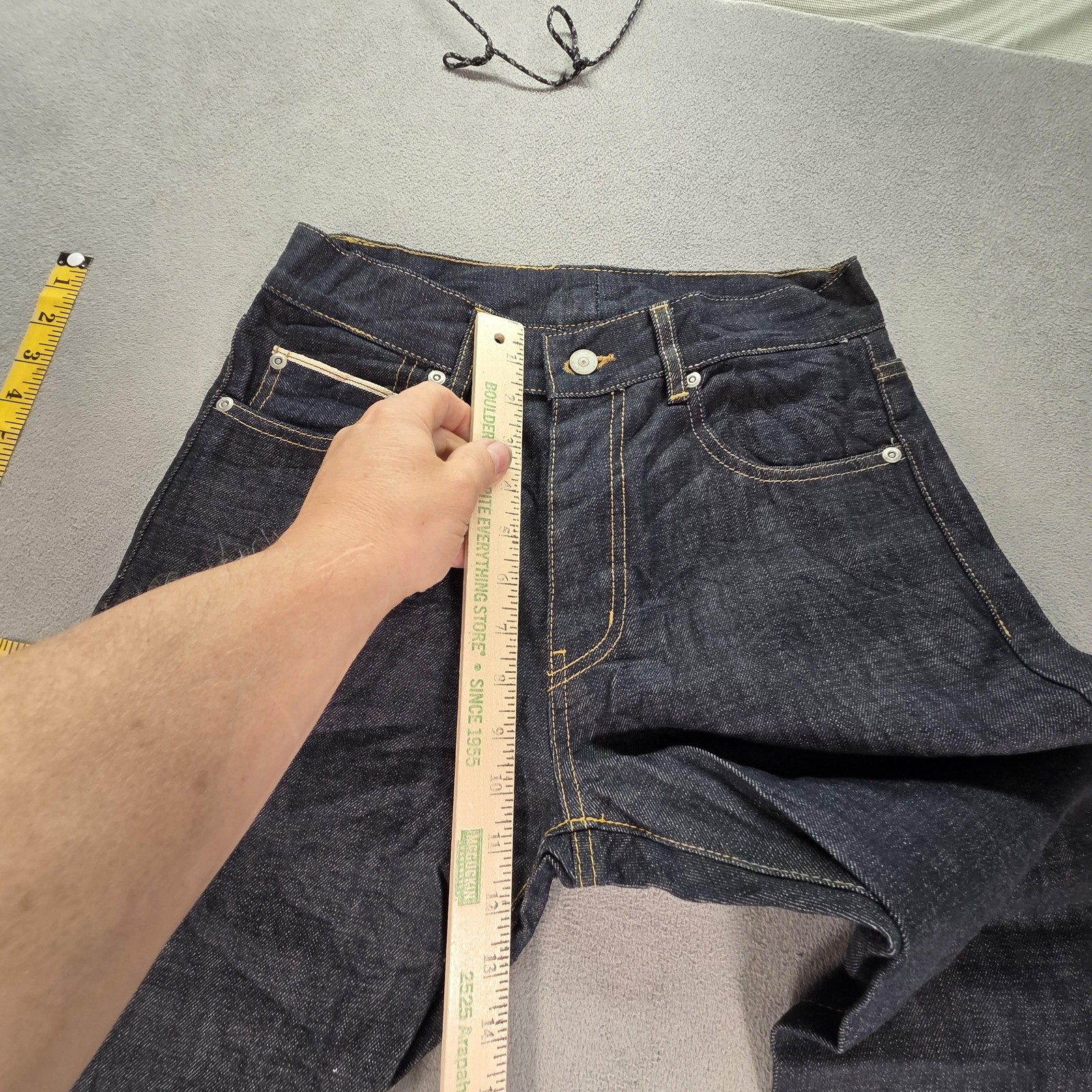 Uniform Bridge Jeans Womens Selvedge High Rise Slim Straight Fits 26×29