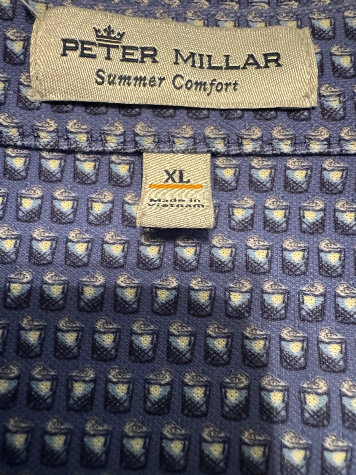 ⛳️Peter Millar Sea Island Transom Performance Mesh Golf Polo Shirt Size XL