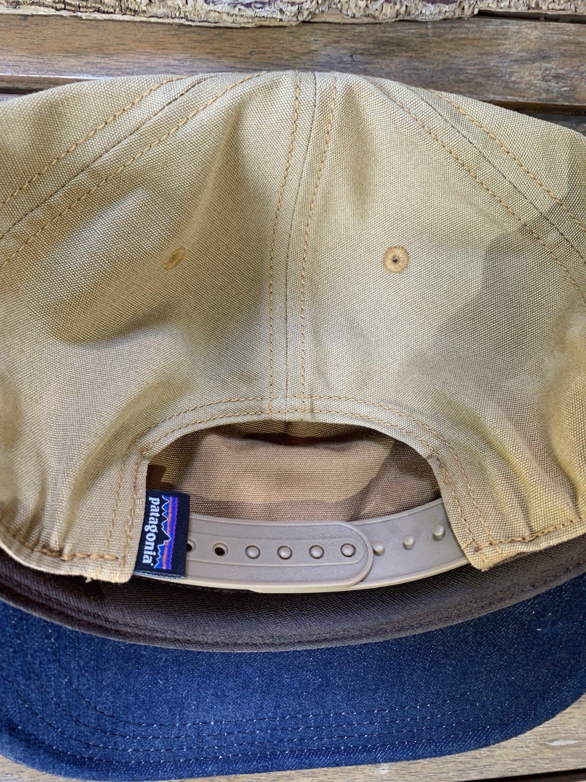 Patagonia Beige & Blue Ranger Cap Snapback Hat Cap One Size Adjustable NetPlus