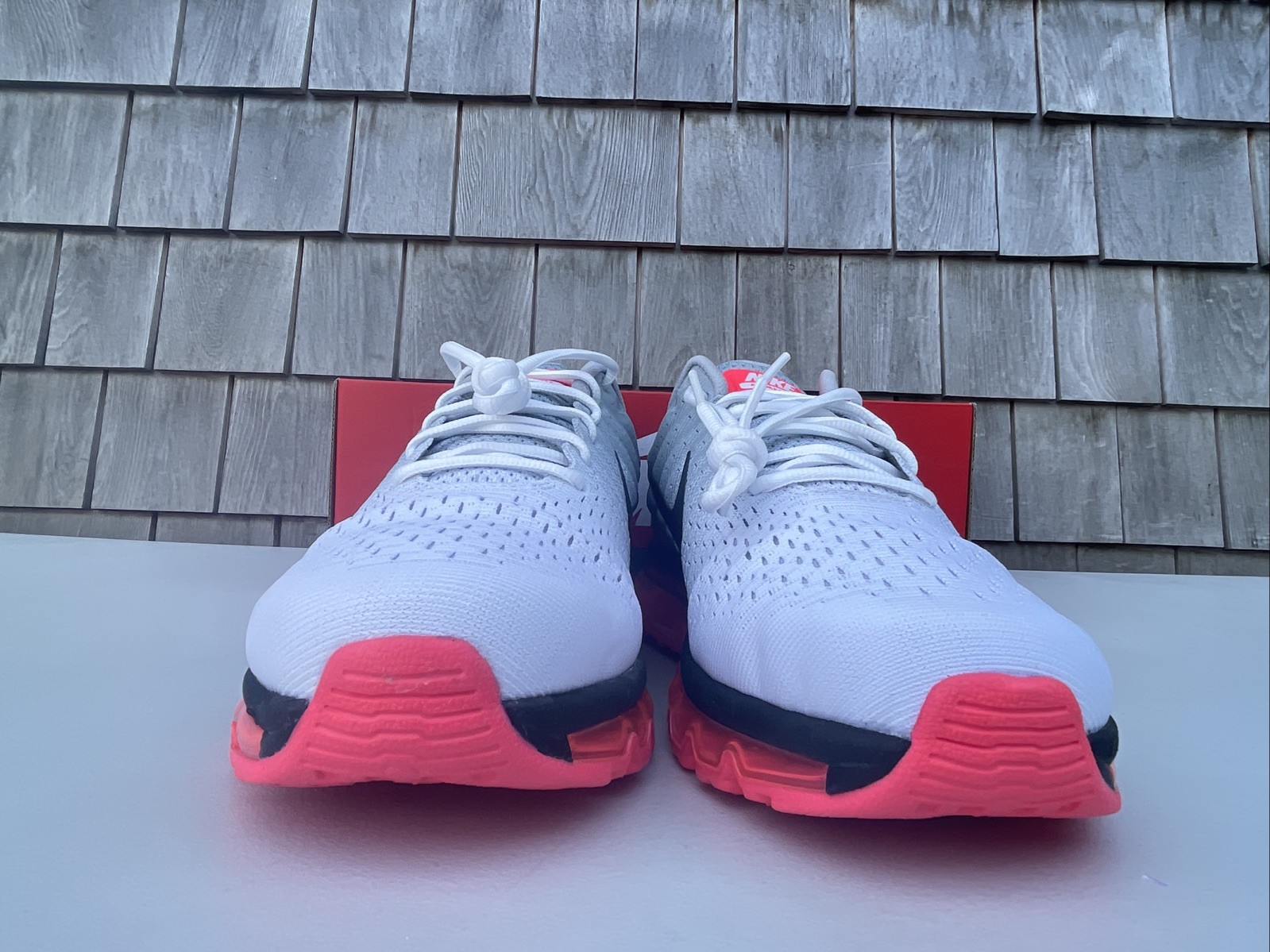 Nike Air Max 2017 Running Shoes White Grey Pink 849559-106 Men’s Size 15 NEW