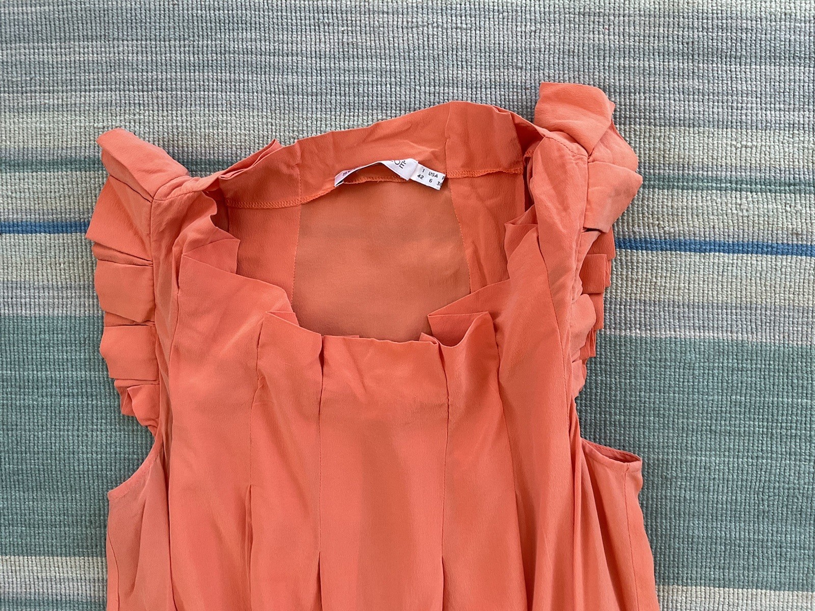 See by Chloe 100% silk orange midi knee length cocktail dress EUR 42 US 6