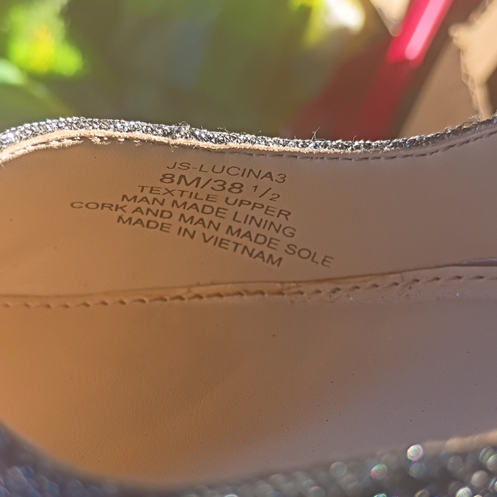Jessica Simpson Silver Rhinestone Glitter Pumps Pointed Toe Slip On 8M 38.5