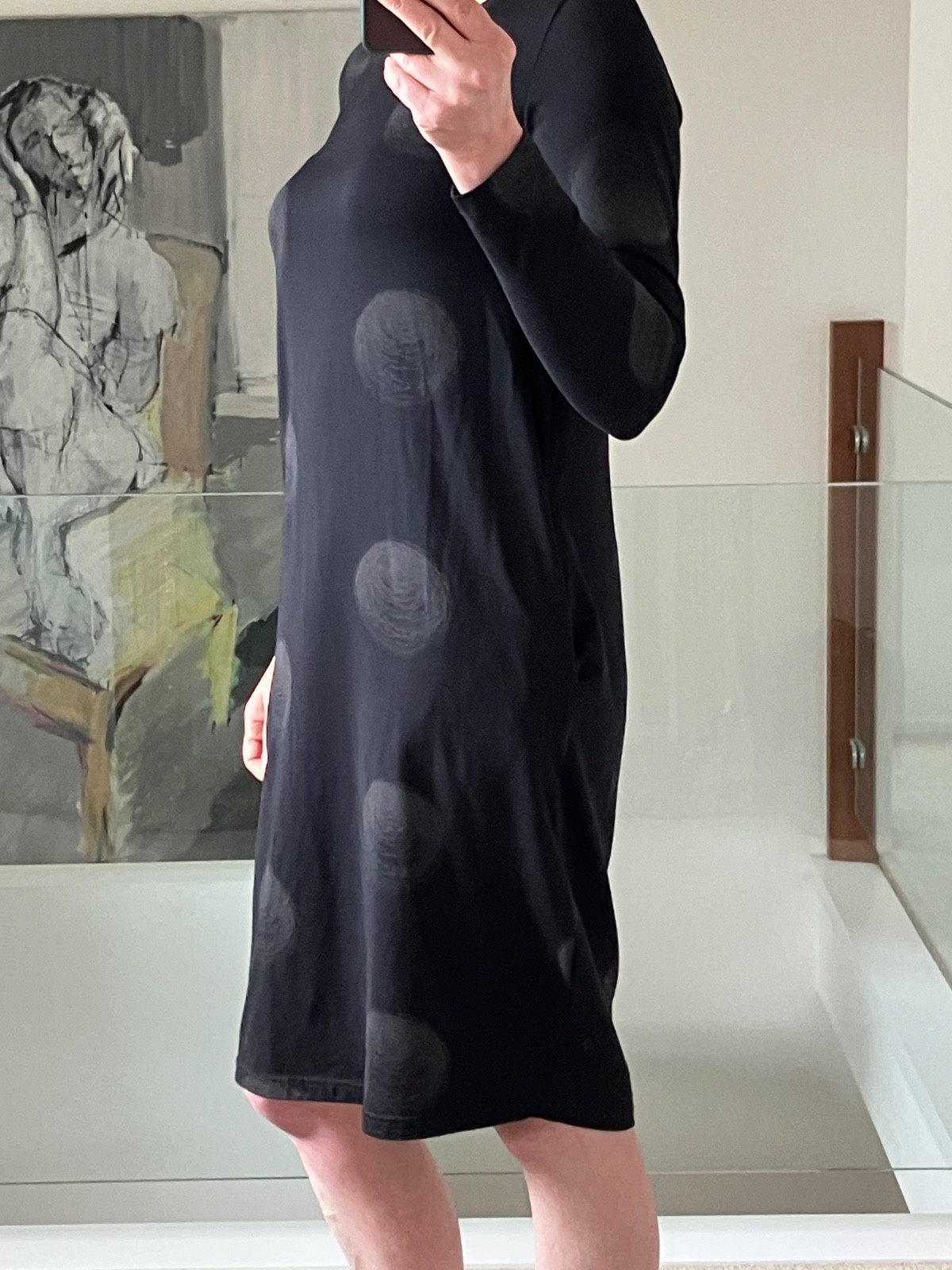 Mama b. Crasi Fitted Black jersey Dress Lagenllok Casual Pockets Size S