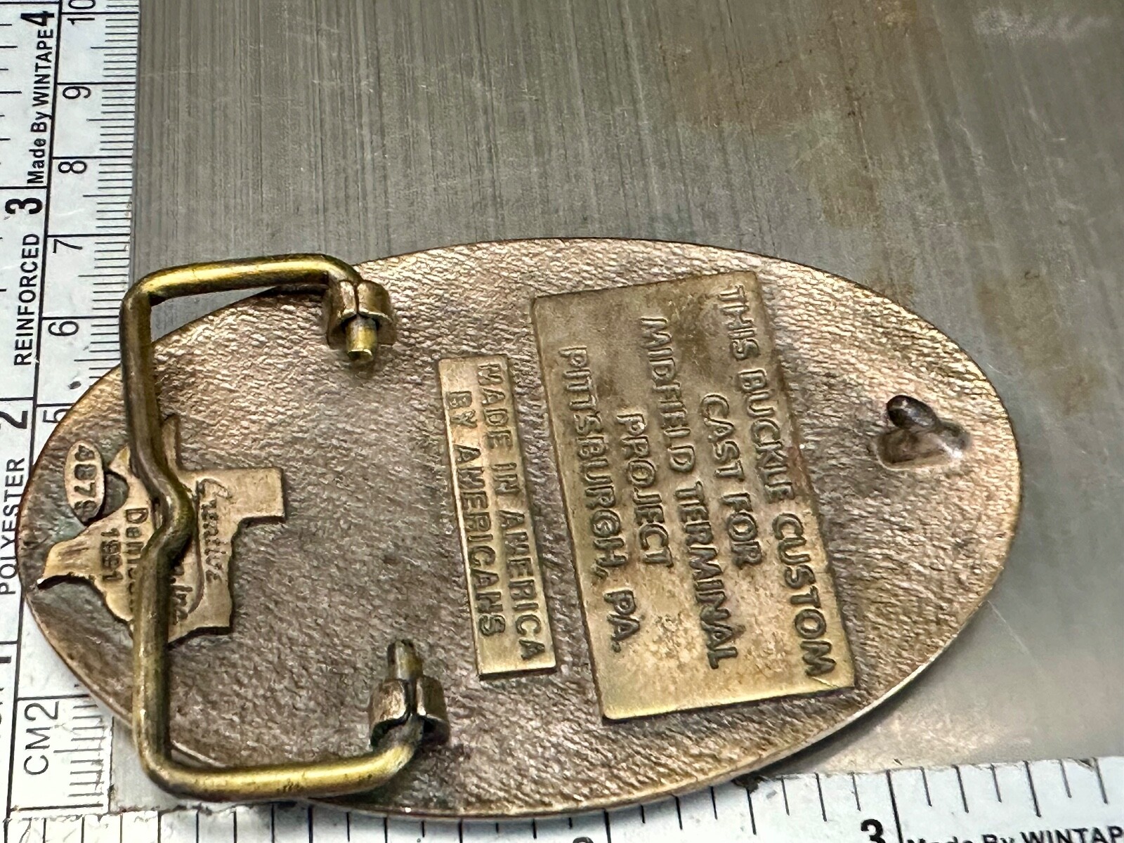 Midfield Terminal Project Pittsburgh PA Commissioners Safety Award belt buckle