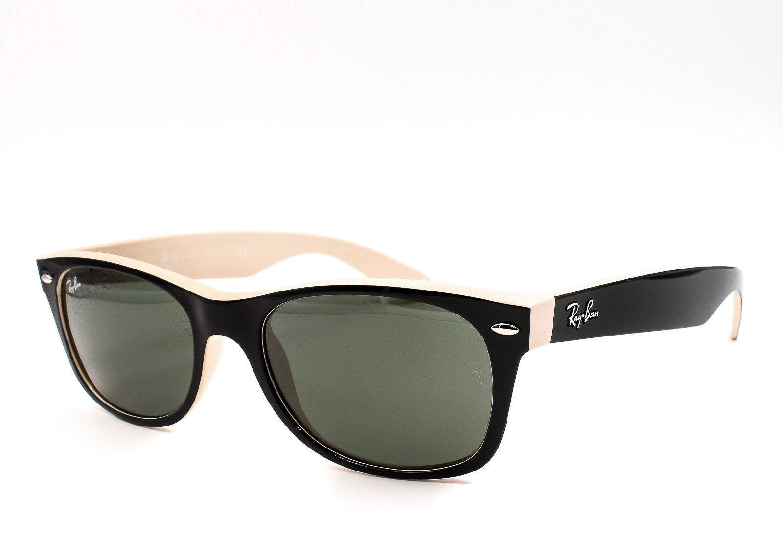 Ray-Ban New Wayfarer Color Mix Sunglasses RB 2132 875 Black Beige 55mm w/case
