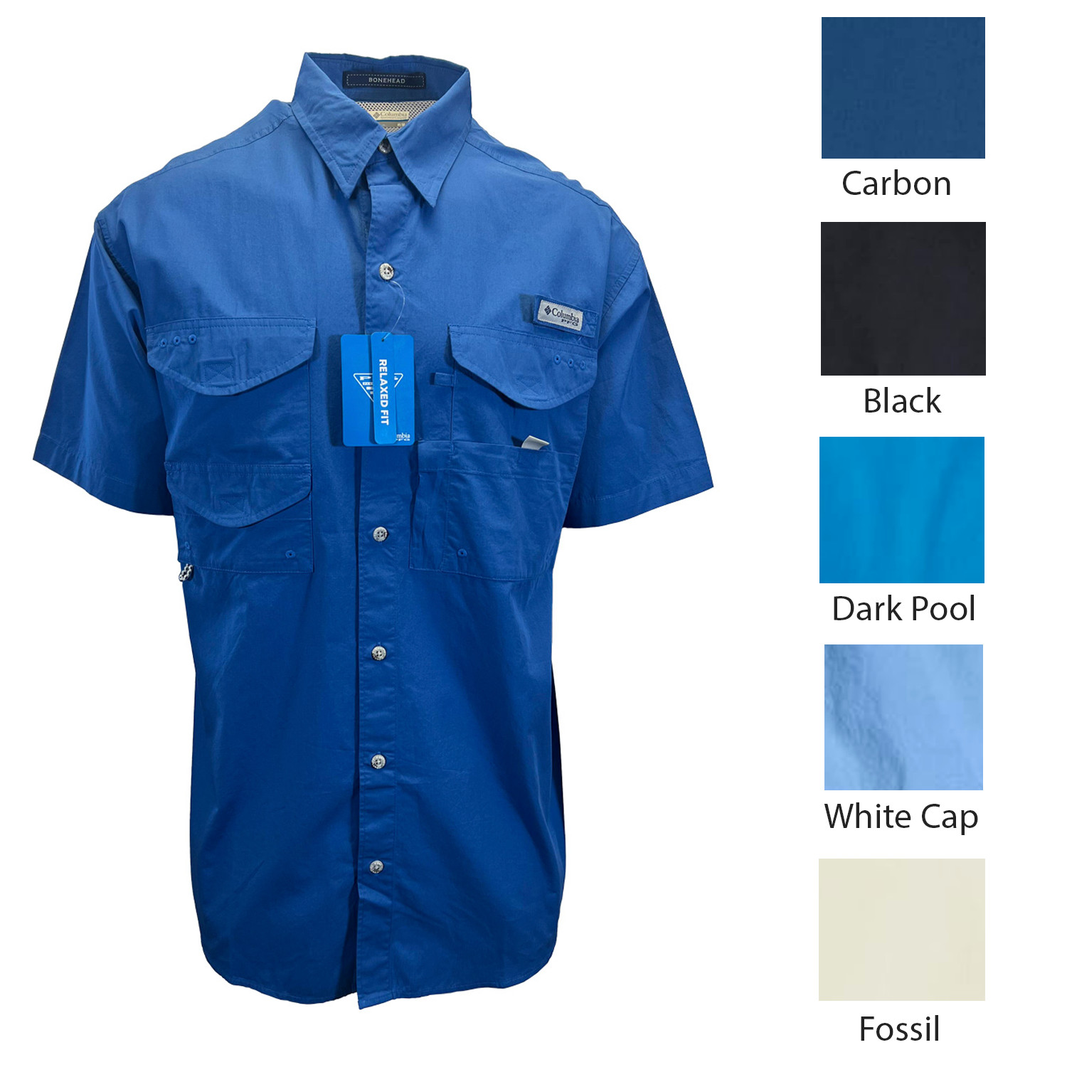 Columbia Men’s Woven Shirt PFG Bonehead Short Sleeve Fishing Shirt