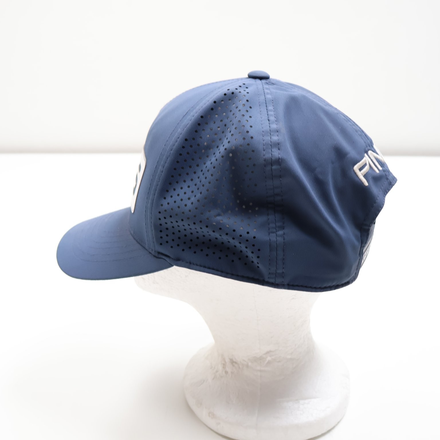PING Hat ONE TEN FLEXFIT TECH Men’s Adjustable Navy Blue Perforated Golf Cap