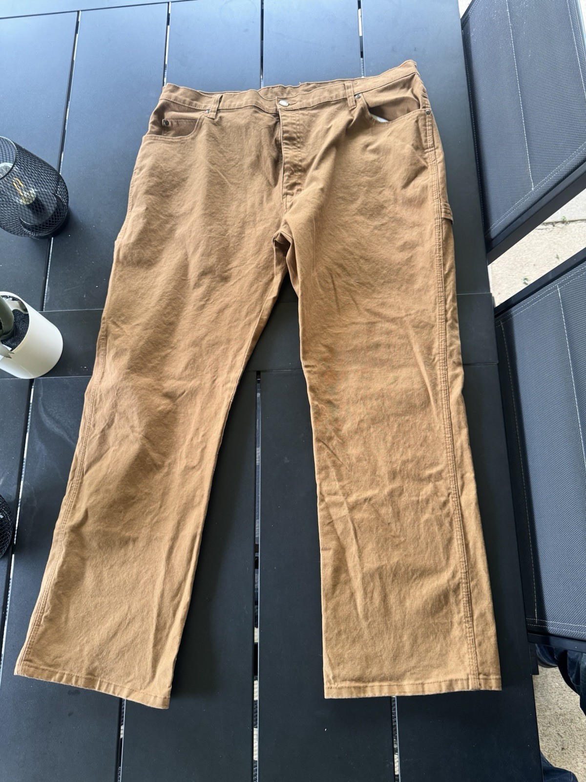 Dickies Men’s Brown Canvas Carpenter Pants Straight Leg Regular Fit 40W