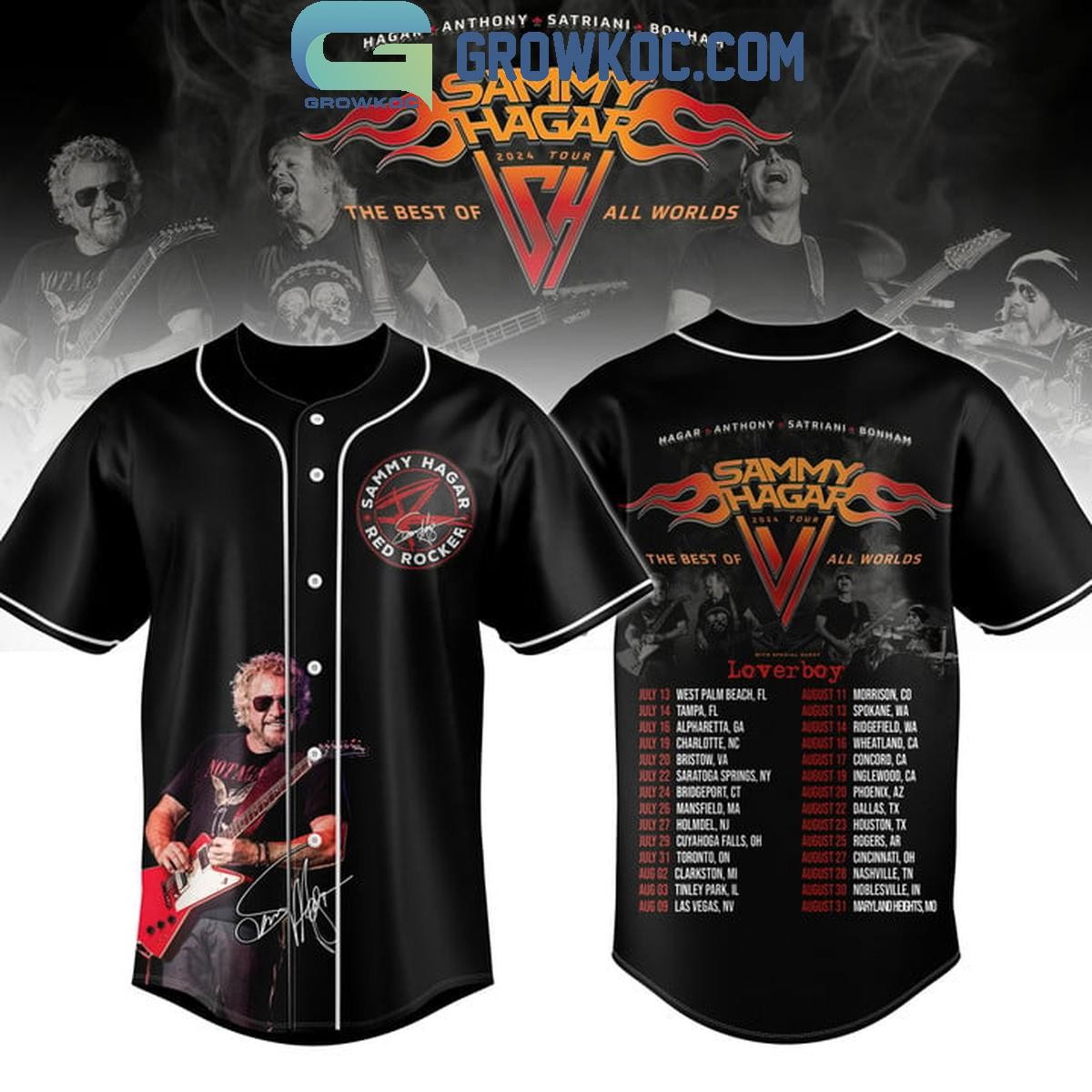 Sammy Hagar The Best Of All Worlds Loverboy Baseball Jersey With Sewn Trim