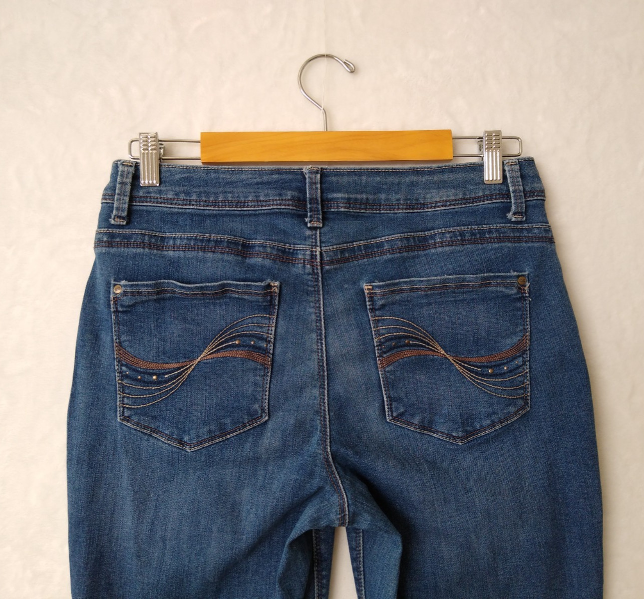Lee Jeans Womens 10 Short Blue Denim Straight Leg Perfect Fit Mid Rise Stretch
